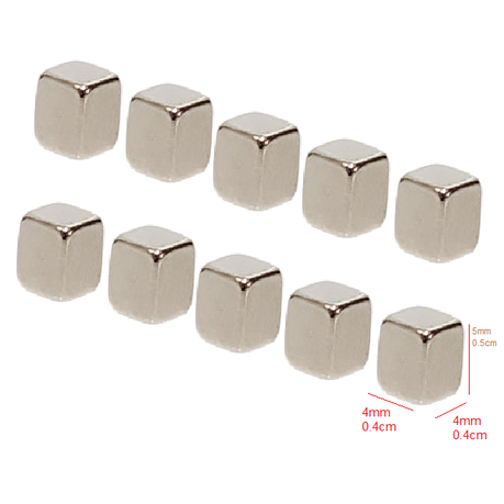 Neodymium Block Magnets - 5mm x 4mm x 4mm - Pack of 10